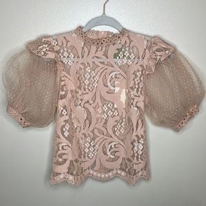Peach Lace Blouse Extravaganza Sleeves